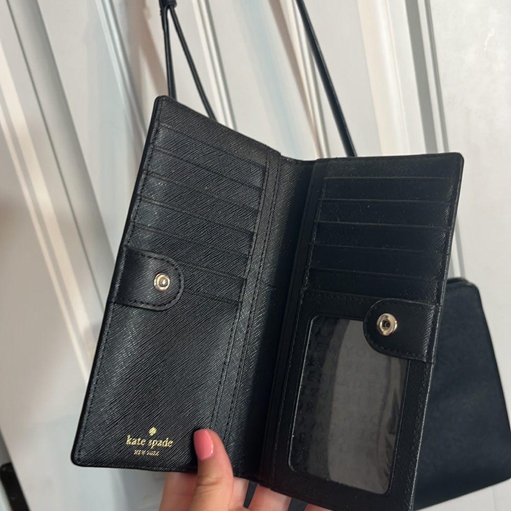 Black Kate Spade purse and matching wallet - Picture 4 of 4